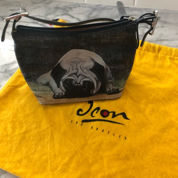 ICON Handbags - Icon pug small leather shoulder bag